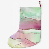 Watermelon Agate | Neo Mint Green und Cassis Pink Kleiner Weihnachtsstrumpf (Rückseite)