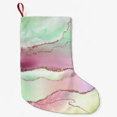 Watermelon Agate | Neo Mint Green und Cassis Pink Kleiner Weihnachtsstrumpf (Vorderseite)
