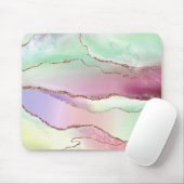Watermelon Agate | Neo Mint Green und Cassis Pink Mousepad (Mit Mouse)