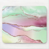 Watermelon Agate | Neo Mint Green und Cassis Pink Mousepad (Vorne)
