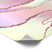 Watermelon Agate | Neo Mint Green und Cassis Pink Poster (Ecke)