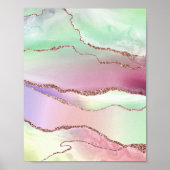 Watermelon Agate | Neo Mint Green und Cassis Pink Poster (Vorne)