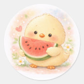 Watermelon Alma Chick Runder Aufkleber (Vorderseite)