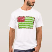 Watermelon American Flag & Leopard Print Design T-Shirt (Vorderseite)