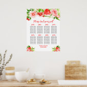Watermelon and Pomegranate 8 Tables Seating Chart Poster (Küche)