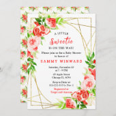 Watermelon and Pomegranate Baby Shower Einladung (Vorne/Hinten)