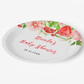 Watermelon and Pomegranate Baby Shower Pappteller (Schrägansicht)
