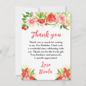 Watermelon and Pomegranate Birthday Dankeskarte (Vorderseite)