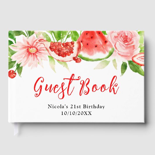Watermelon and Pomegranate Birthday Gästebuch (Vorderseite)
