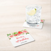 Watermelon and Pomegranate Birthday Rechteckiger Pappuntersetzer (Vor Ort)
