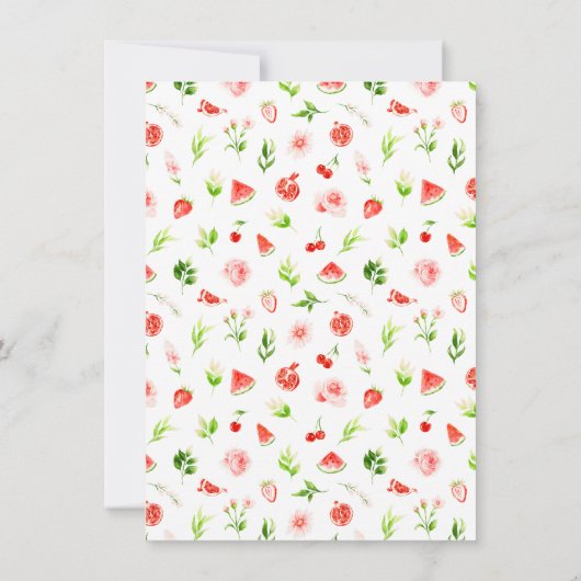 Watermelon and Pomegranate Bridal Shower Dankeskarte (Rückseite)