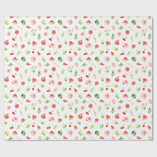 Watermelon and Pomegranate Pattern Geschenkpapier (Flach)