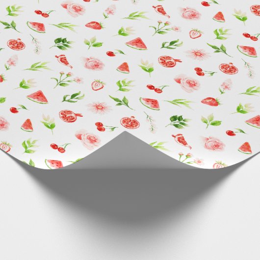 Watermelon and Pomegranate Pattern Geschenkpapier (Ecke)