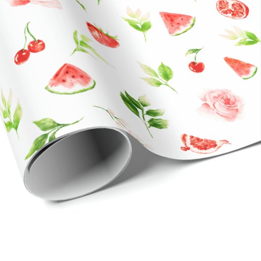 Watermelon and Pomegranate Pattern Geschenkpapier (Rolleneckpunkt)