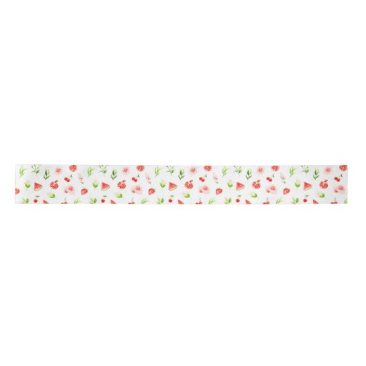 Watermelon and Pomegranate Pattern Satinband (Vorderseite)