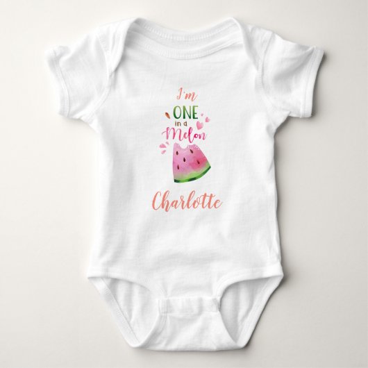 Watermelon Baby Bodysuite One in einem Melon Baby Strampler (Vorderseite)