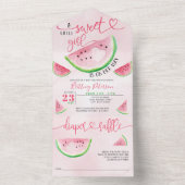 Watermelon Baby Dusche Rosa Windeln Raffel All In One Einladung (Innen Boden)