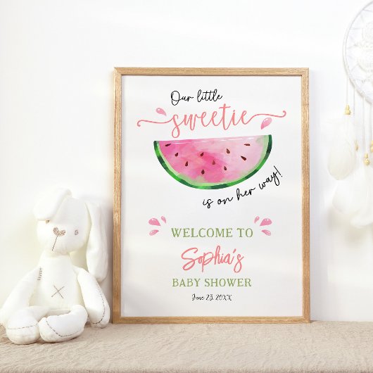 Watermelon Baby Dusche Willkommen Poster