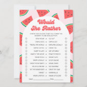 Watermelon Baby Dusche würde sie eher Spielkarte Einladung (Vorderseite)