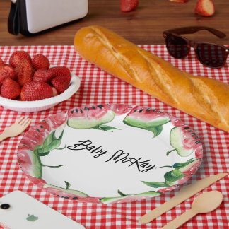 Watermelon Baby Girl Shower Paper Teller