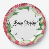 Watermelon Baby Girl Shower Paper Teller (Vorderseite)