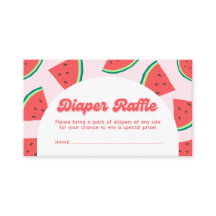 Watermelon Baby Showdiaper Raffle Ticket