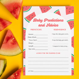 Watermelon Baby Shower Baby Predictions Game Card Einladung