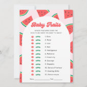 Watermelon Baby Shower Baby Tracks Game Card Einladung (Vorderseite)