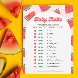 Watermelon Baby Shower Baby Tracks Game Card Einladung