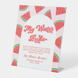 Watermelon Baby Shower Game My Water Brown Sockelschild