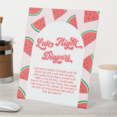 Watermelon Baby Shower Game Spate Night Diapers Sockelschild (In Situ)