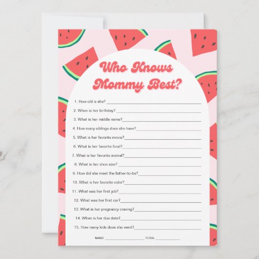 Watermelon Baby Shower kennt Mommy Best Card Einladung (Vorderseite)