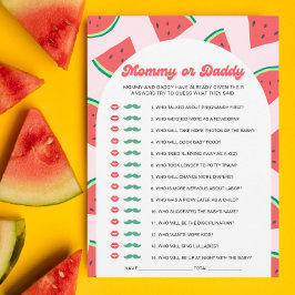 Watermelon Baby Shower Mommy oder Daddy Game Card Einladung