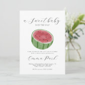 Watermelon Babydusche Einladung (Stehend Vorderseite)