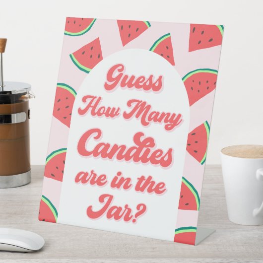 Watermelon Babydusche schätzt, wie viele Candies G Sockelschild (In Situ)