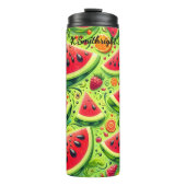 Watermelon Berry Citrus Sommer Muster Thermosbecher (Vorderseite)