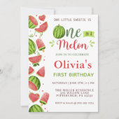 Watermelon Birthday First Birthday Einladung (Vorderseite)