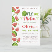 Watermelon Birthday First Birthday Einladung (Stehend Vorderseite)