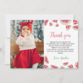 Watermelon Birthday Foto Danke, Card Dankeskarte (Vorderseite)