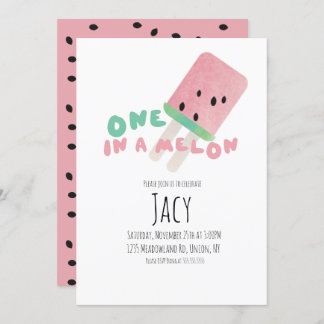 Watermelon Birthday Girl / One in the Melon Party Einladung