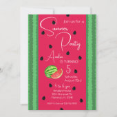 Watermelon Birthday Invite 12x18 Einladung (Vorderseite)