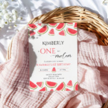 Watermelon Birthday, One in Melon Birthday Party