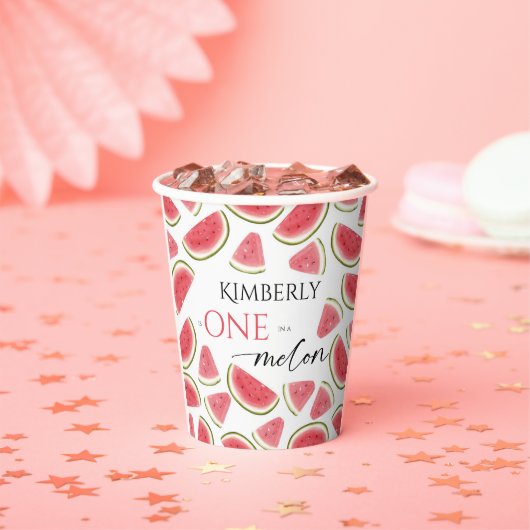 Watermelon Birthday, One in Melon Birthday Party Pappbecher (Insitu)