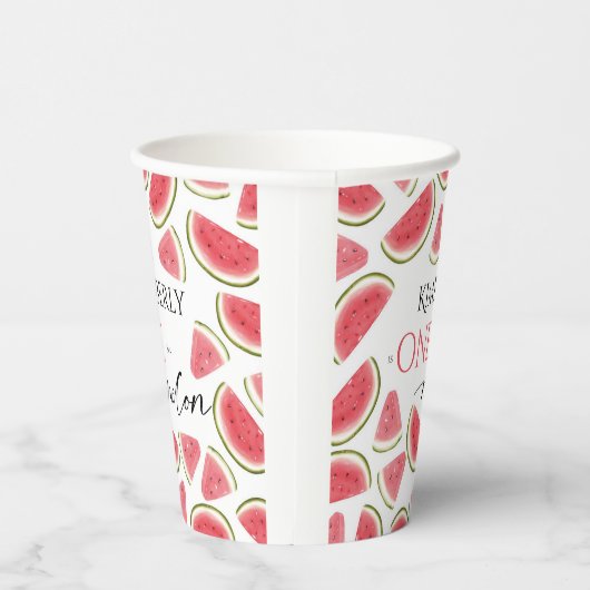 Watermelon Birthday, One in Melon Birthday Party Pappbecher (Rechts)