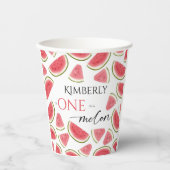 Watermelon Birthday, One in Melon Birthday Party Pappbecher (Vorderseite)