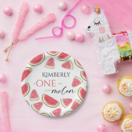 Watermelon Birthday, One in Melon Birthday Party Pappteller