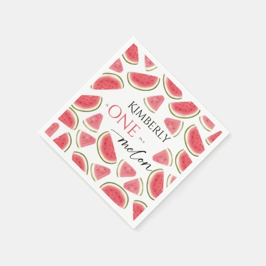 Watermelon Birthday, One in Melon Birthday Party Serviette (Ecke)