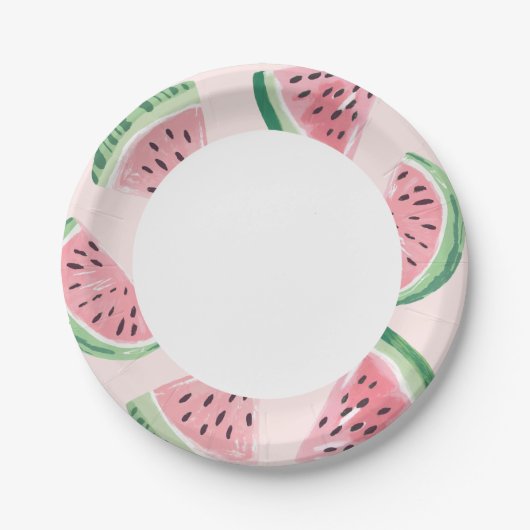 Watermelon Birthday Pappteller (Vorderseite)