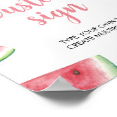 Watermelon Birthday Party Table Sign Poster (Ecke)