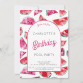 Watermelon Birthday Pool Party Einladung (Vorderseite)